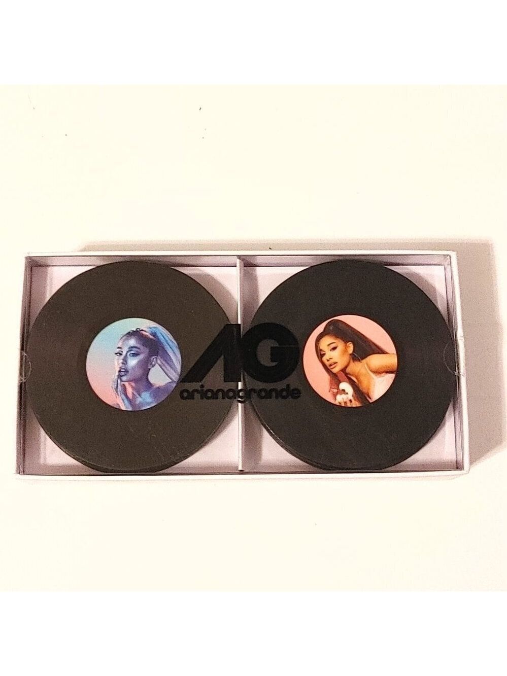 Ariana Grande Fragrances Drink Coasters Set Of 6 Vinyl Record Replica Set BNIP